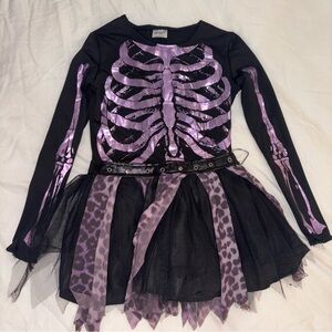 Purple Punk Skeleton Kids Costume